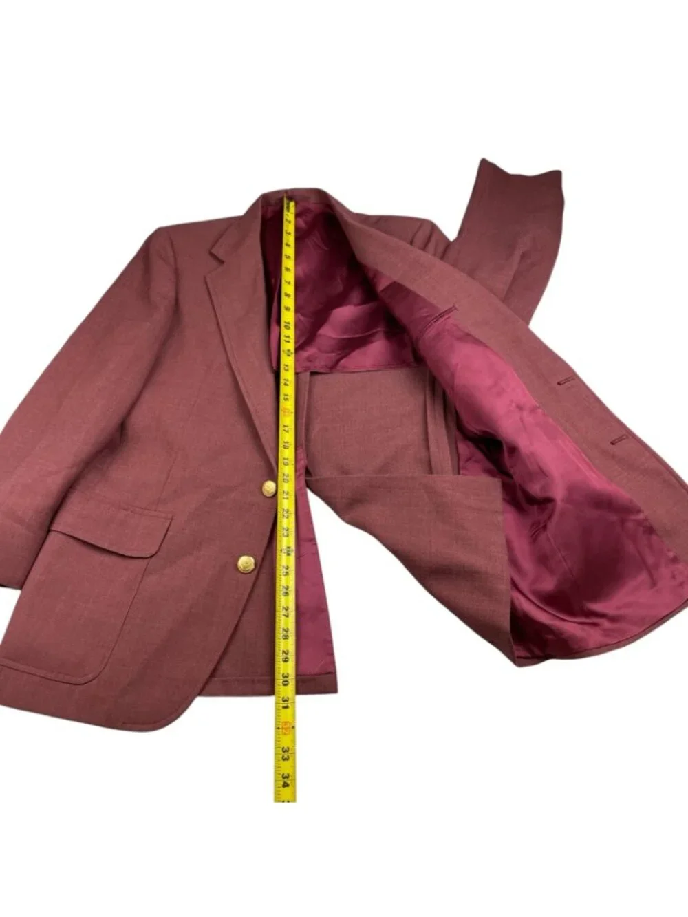 VTG NEW 1960's Stanley Blacker Men’s Gold Buttons 2-Button Blazer Red • 40S